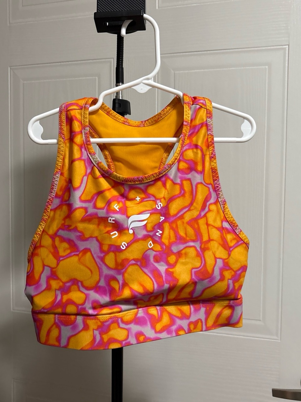 Fabletics Yellow & Pink Tie-Dye Sports Bra